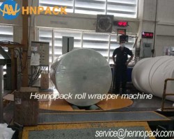 Hennopack MS203 Reel Wrapper for Tissue Paper Rolls - Efficient Stretch Film Solution